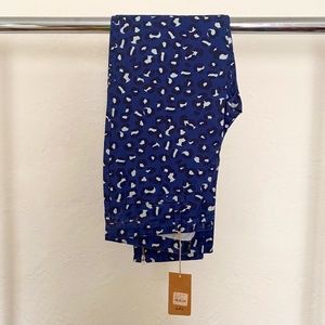 NWT Rue Madame Paris A.P.C. Blue Leopard Ankle Zip Pants Women Size 28